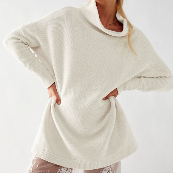 Free People Sweaters - Free People Women's Ottoman Slouchy Tunic Sweater In Ecru Size Large